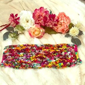 Floral bandeau bikini top